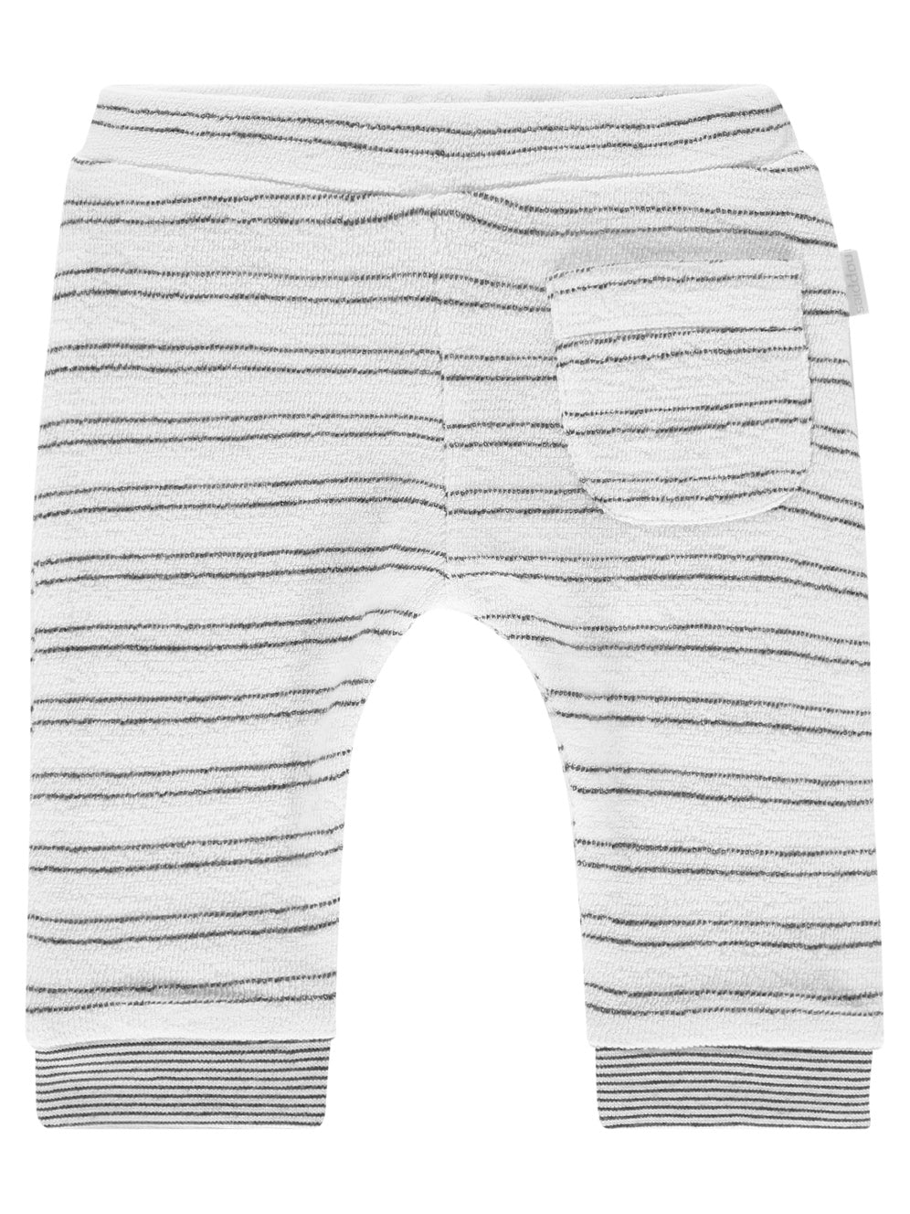 White Towelling Knit Trousers with Black Stripe Trousers / Leggings Noppies 