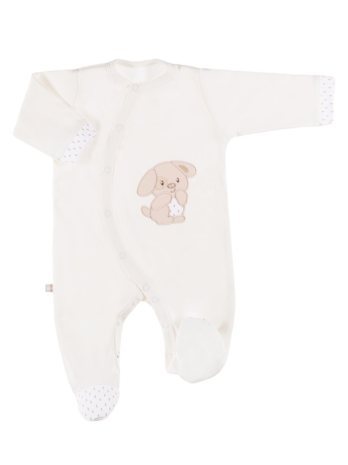 Early Baby Footed Sleepsuit - Puppy, Cream Sleepsuit / Babygrow EEVI 