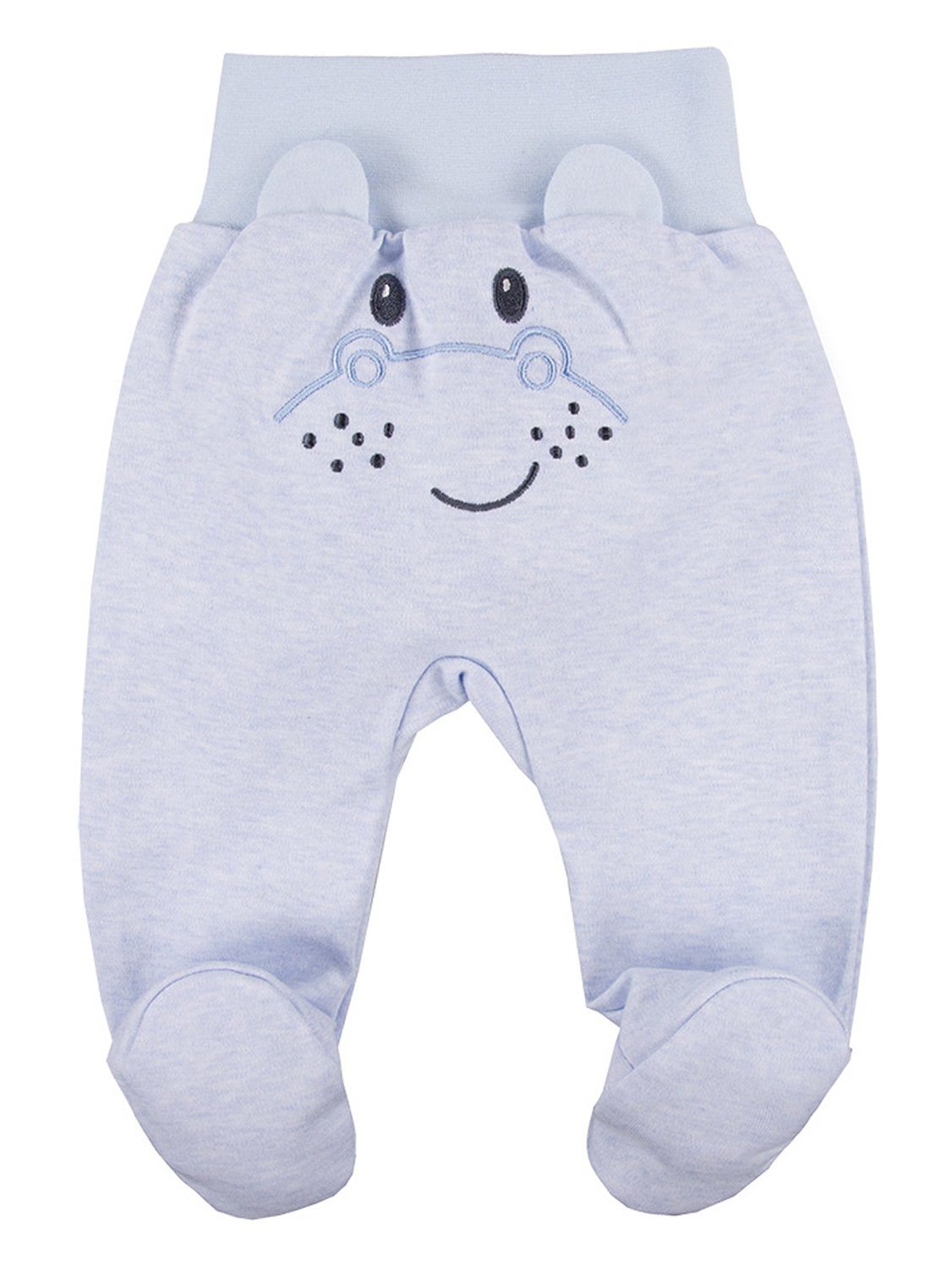 Footed Trousers, Blue With Hippo Face On Rear Trousers / Leggings EEVI 