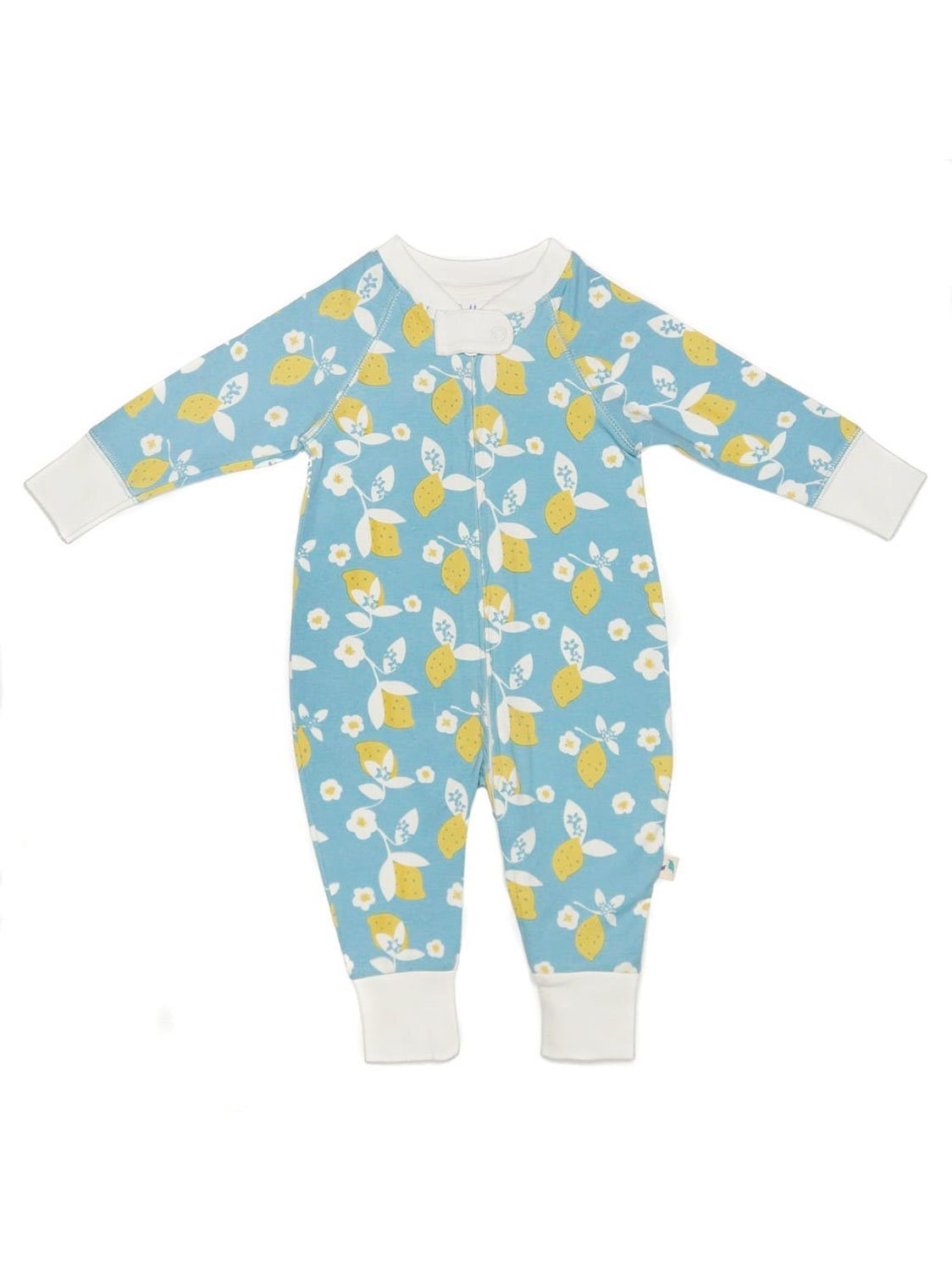 Organic Cotton Zip Up Lemon Sleepsuit Sleepsuit / Babygrow Cotton Boulevard 3-6 Months 