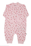 Dusty Pink Flower Print Footless Babygrow Sleepsuit / Babygrow Pippi 