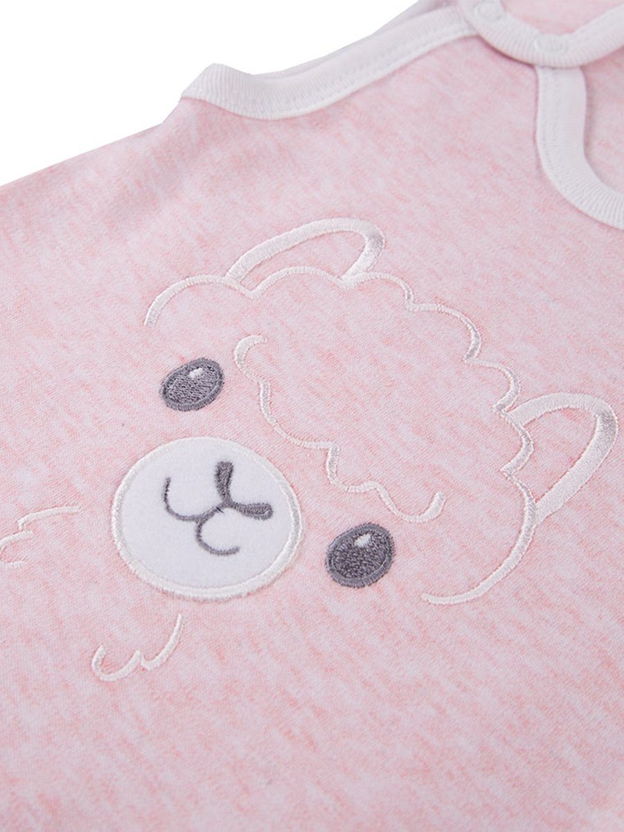 Early Baby Footed Dungarees, Cute Alpaca Design - Pink Dungaree EEVI 