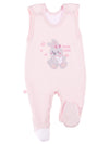 Early Baby Footed Dungarees, Embroidered Bunny Design - Pink Dungaree EEVI 