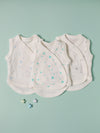 3 Pack - Star Incubator Vests - Blue, Mint & Silver Stars, 100% Organic Cotton Set/Multipack Tiny & Small 