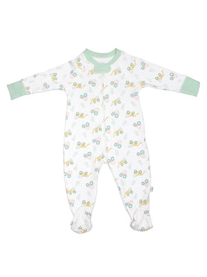 Organic Cotton Zip Up Tractor Sleepsuit Sleepsuit / Babygrow Cotton Boulevard 7-9lb 