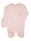 Visara Tiny Baby Sleepsuit & Hat Set - Pink Sleepsuit / Babygrow Visara 