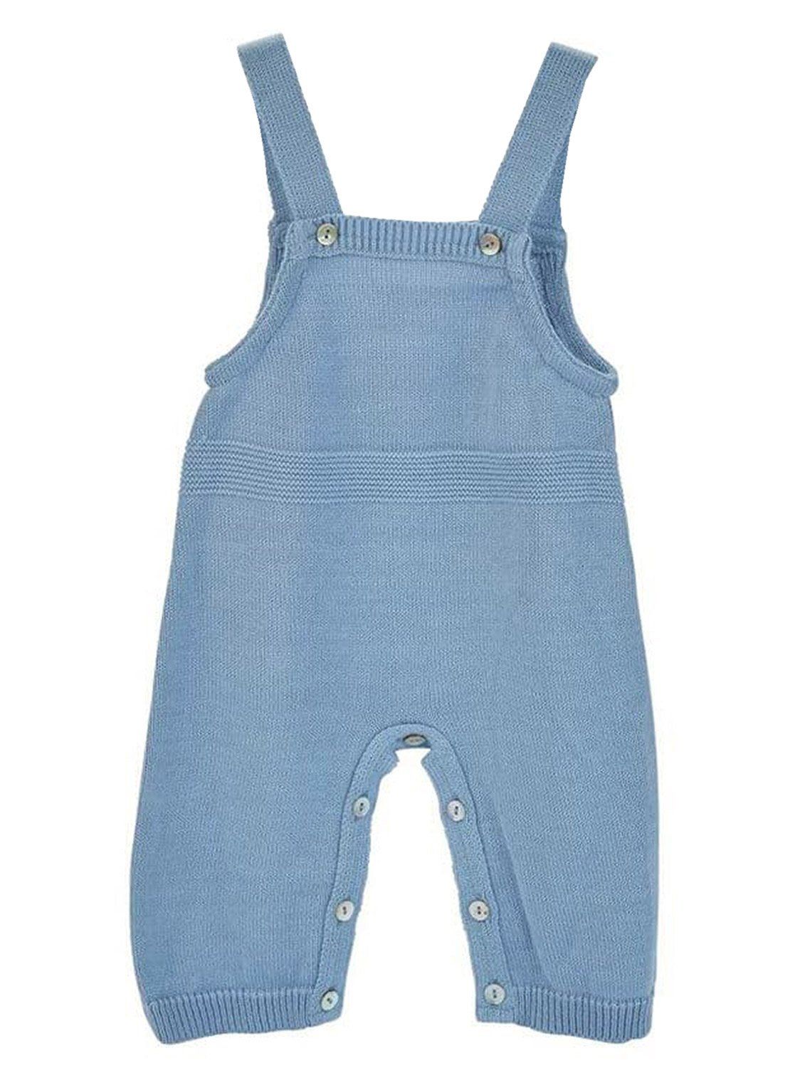 Blue Knitted Early Baby Dungarees Dungaree Dandelion 