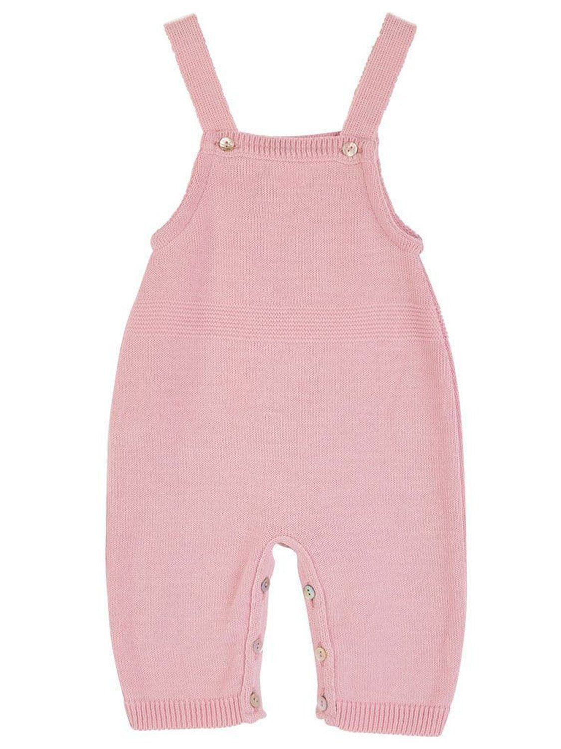 Pink Knitted Early Baby Dungarees Dungaree Dandelion 