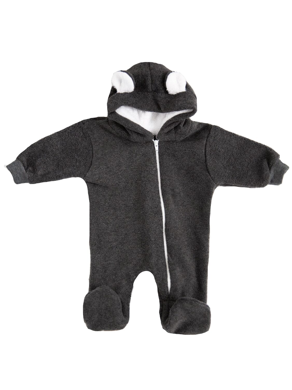 Charcoal Fleece Pramsuit Snowsuit / Pramsuit Little Lumps 