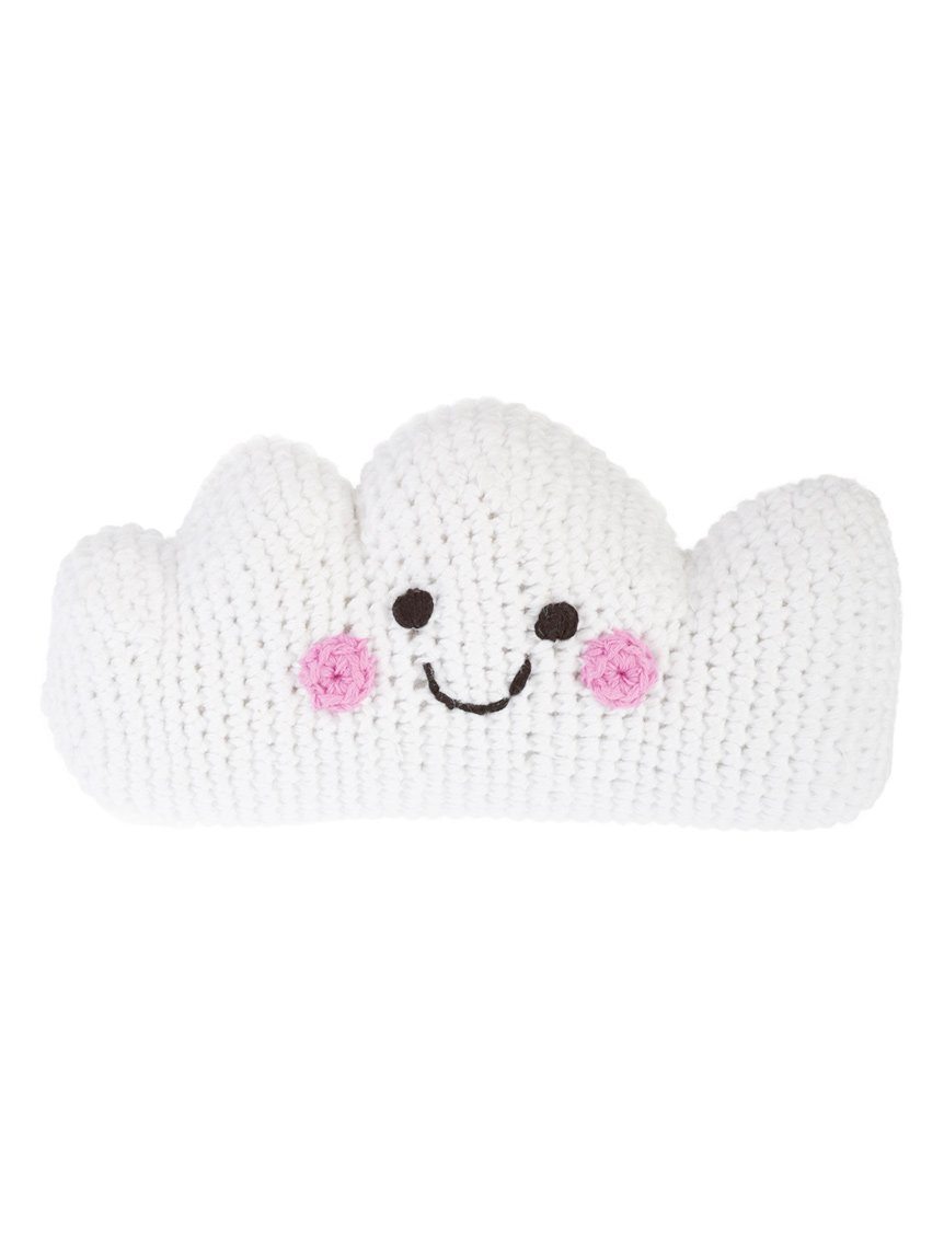 Smiley Cloud Crochet Fair Trade Rattle Toy Rattle Pebble Toys 