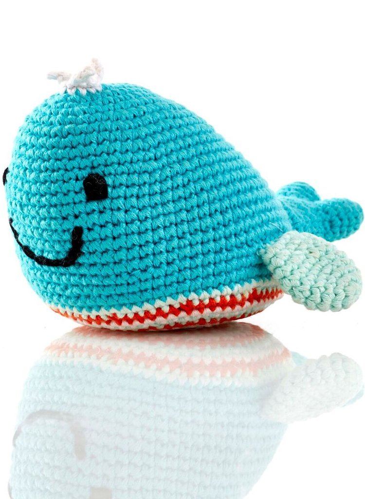 Crochet Whale - Fair Trade Rattle Toy, Pebble Toys Toy Pebble Toys 