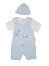 Daydreamer Set, Blue: Dungarees, Top & Hat Outift Tiny Chick 