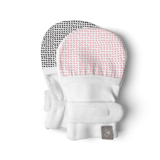 Stay-On Scratch Mitts - Pink Drops Scratch Mitts Goumikids 