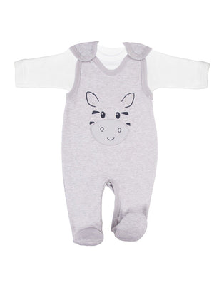 Zebra Footed Dungarees and Top Set - Grey Dungaree EEVI 