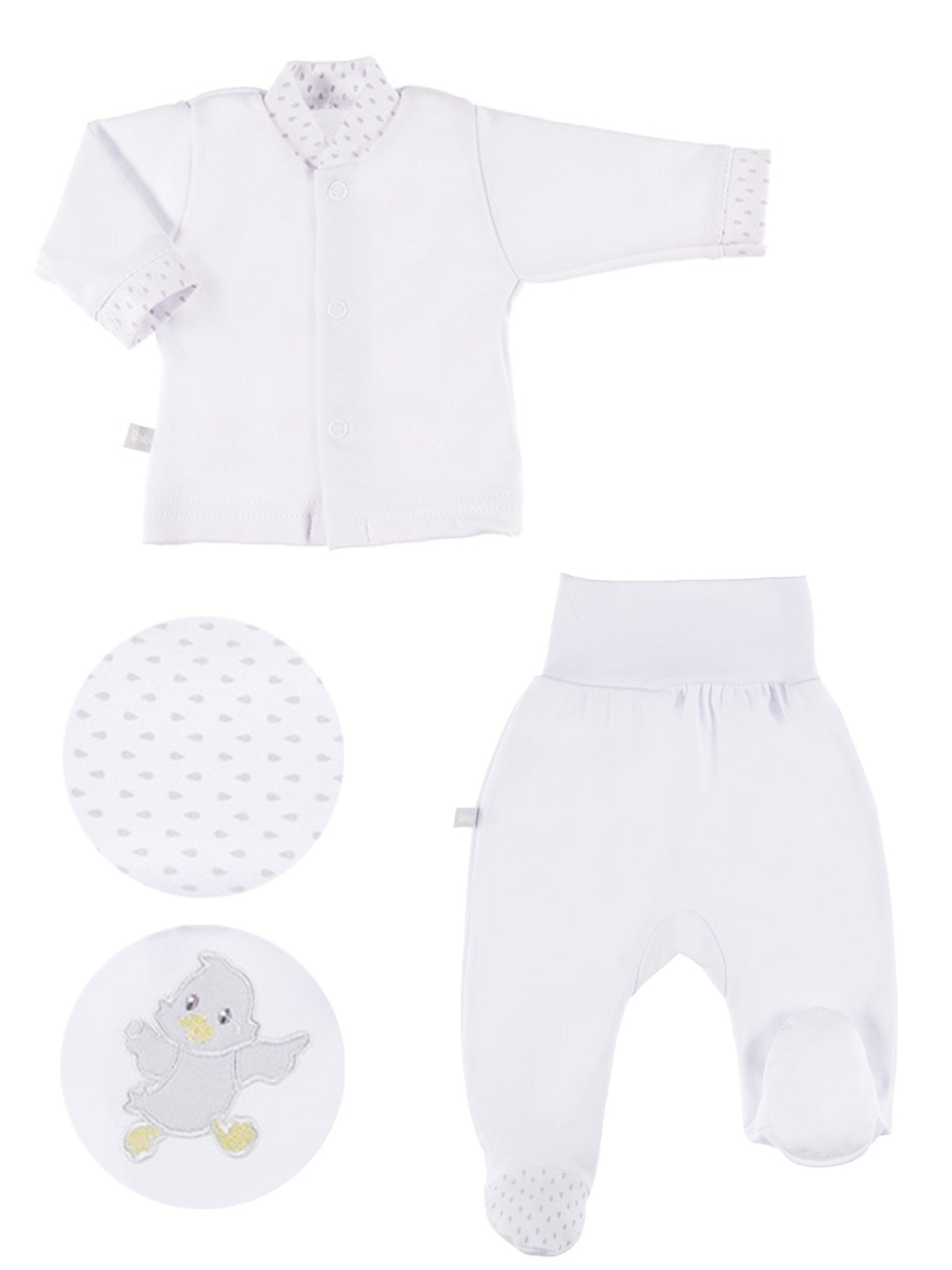 Embroidered Chick Trousers & Top Set - White Top & Trousers EEVI 