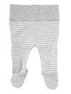 Organic Cotton Grey/White Stripe Footed Trousers Trousers / Leggings Fixoni 