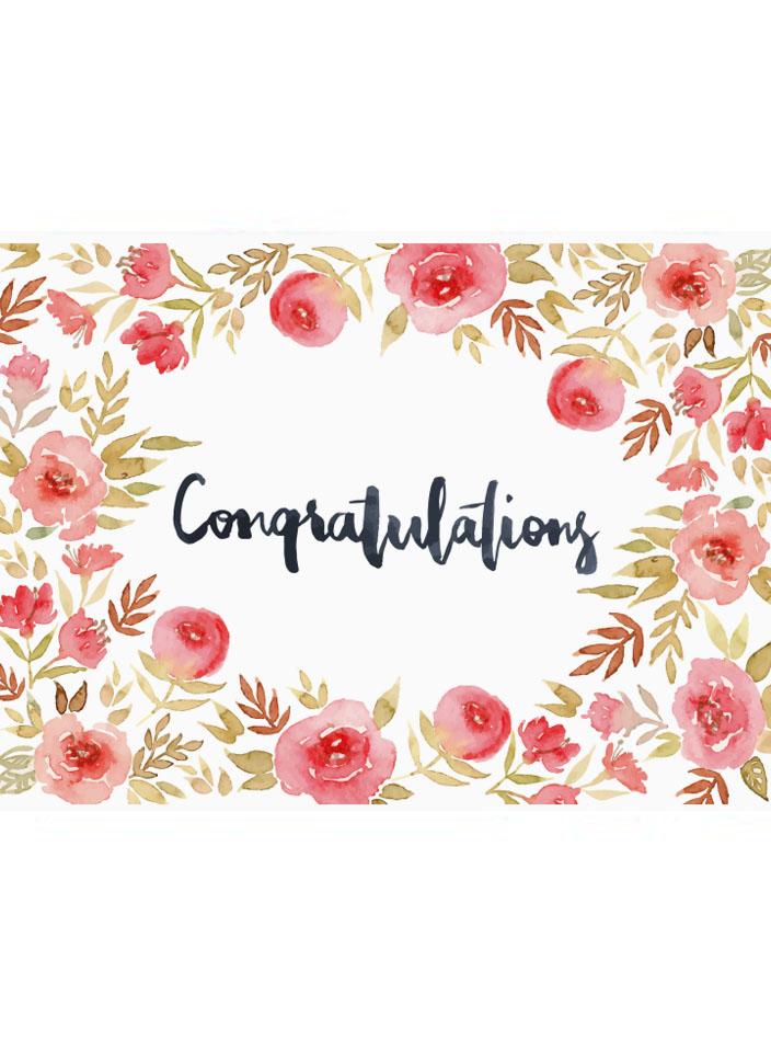 Congratulations, New Baby Card, Floral Watercolour New baby card Little Mouse Baby Clothing & Gifts 