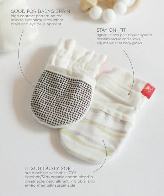 Goumi Stay-On Scratch Mittens, Cloud Scratch Mitts Goumikids 