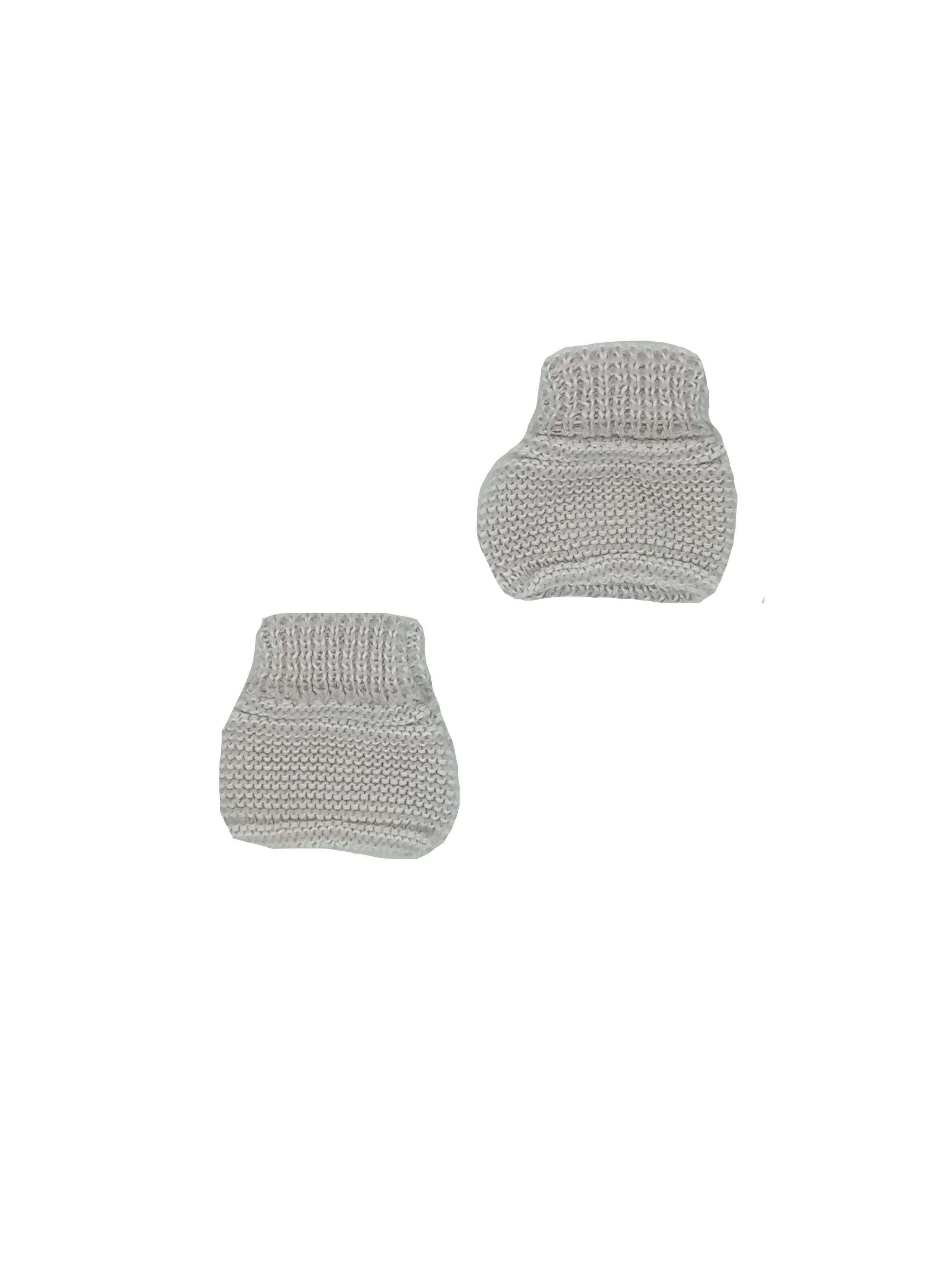 Grey Knitted Booties Booties La Manufacture de Layette 