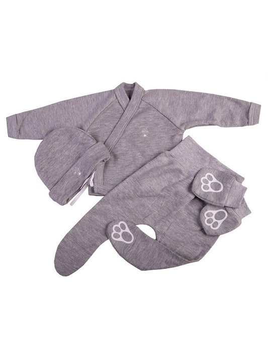 Super Cute 4 Piece Bunny set - Grey Outift Little Lumps 