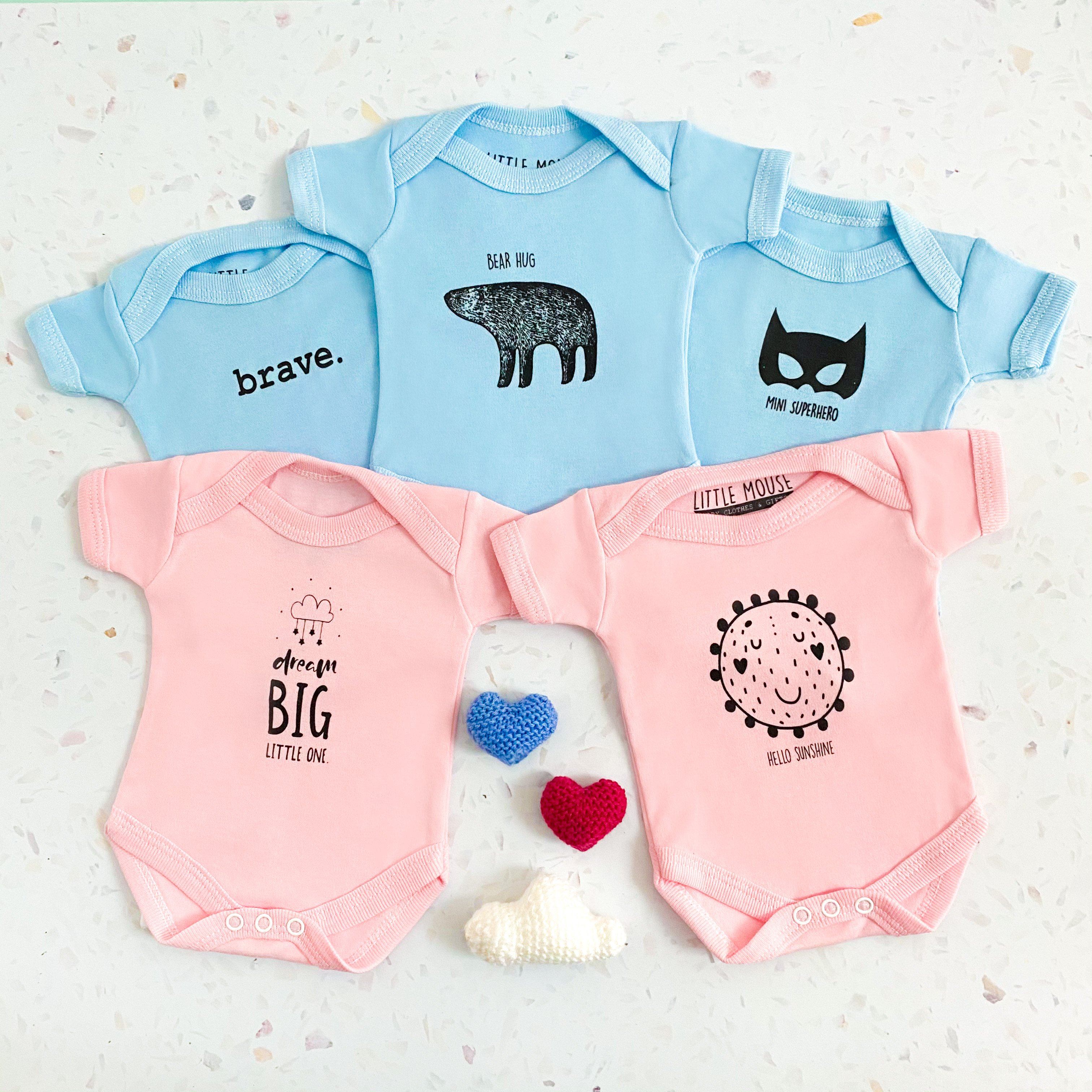 "Bear Hug" Bodysuit - Blue Bodysuit / Vest Little Mouse Baby Clothing & Gifts 