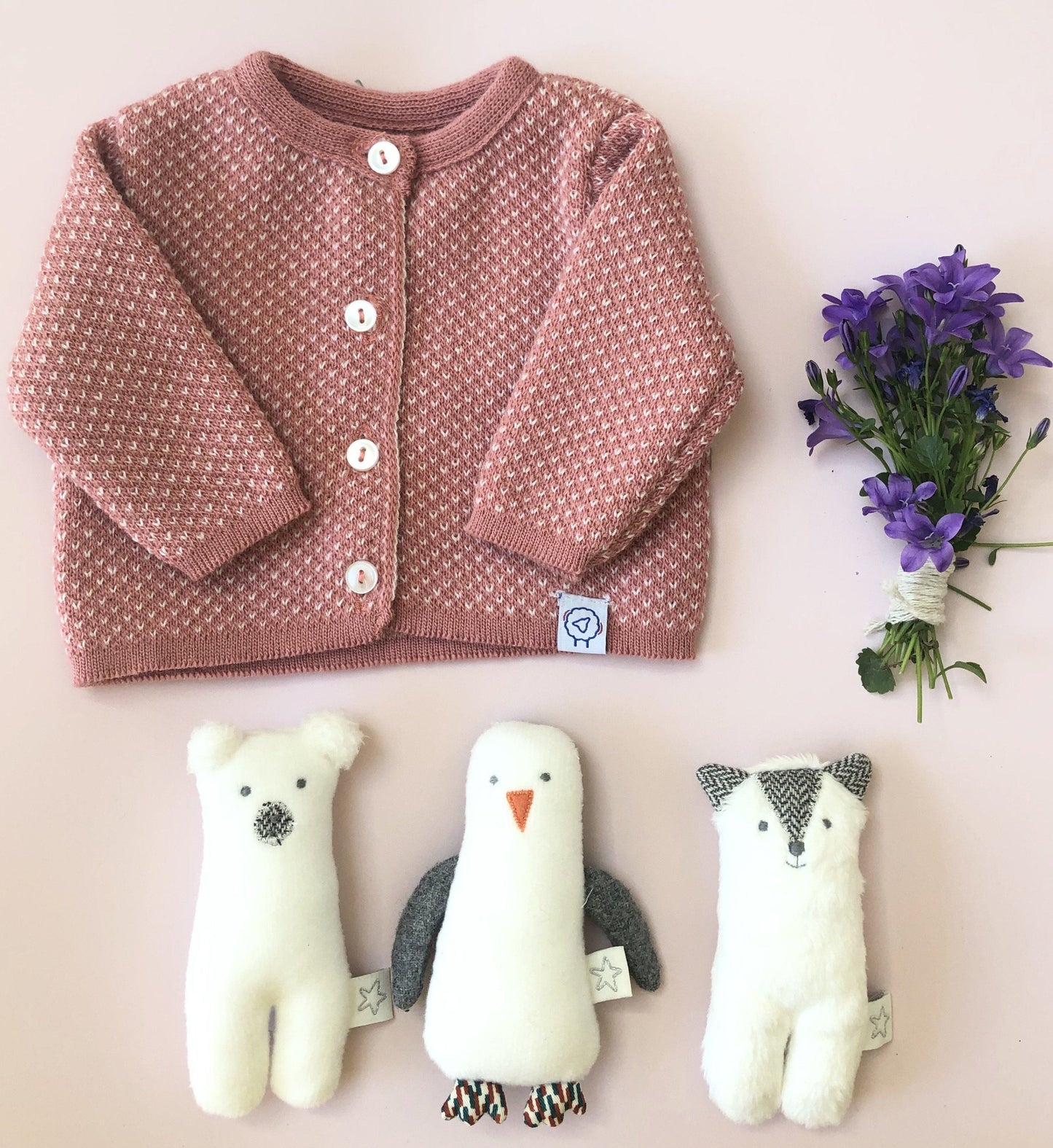 Knitted Pink with flecks Soft Cardigan Cardigan / Jacket La Manufacture de Layette 