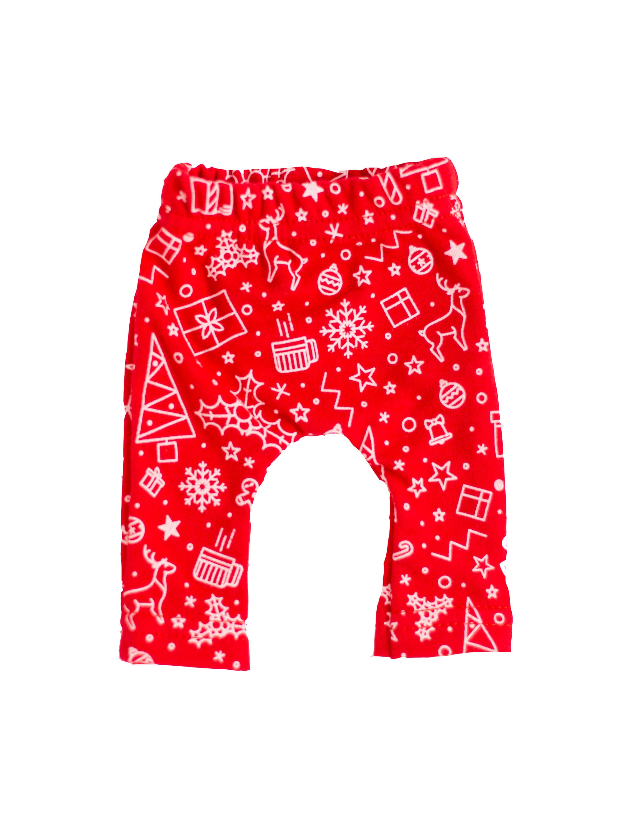 Festive leggings, Red, Premium 100% Organic Cotton Leggings Tiny & Small 