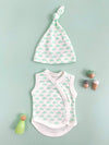 Incubator Vest & Hat Set Mint Cloud, 100% Organic Cotton Incubator Vest & Hat Set Tiny & Small 