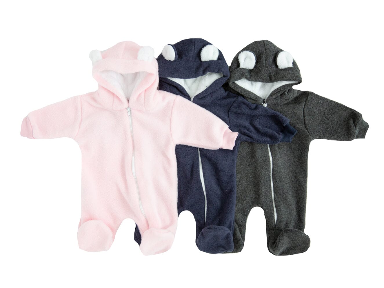 Charcoal Fleece Pramsuit Snowsuit / Pramsuit Little Lumps 