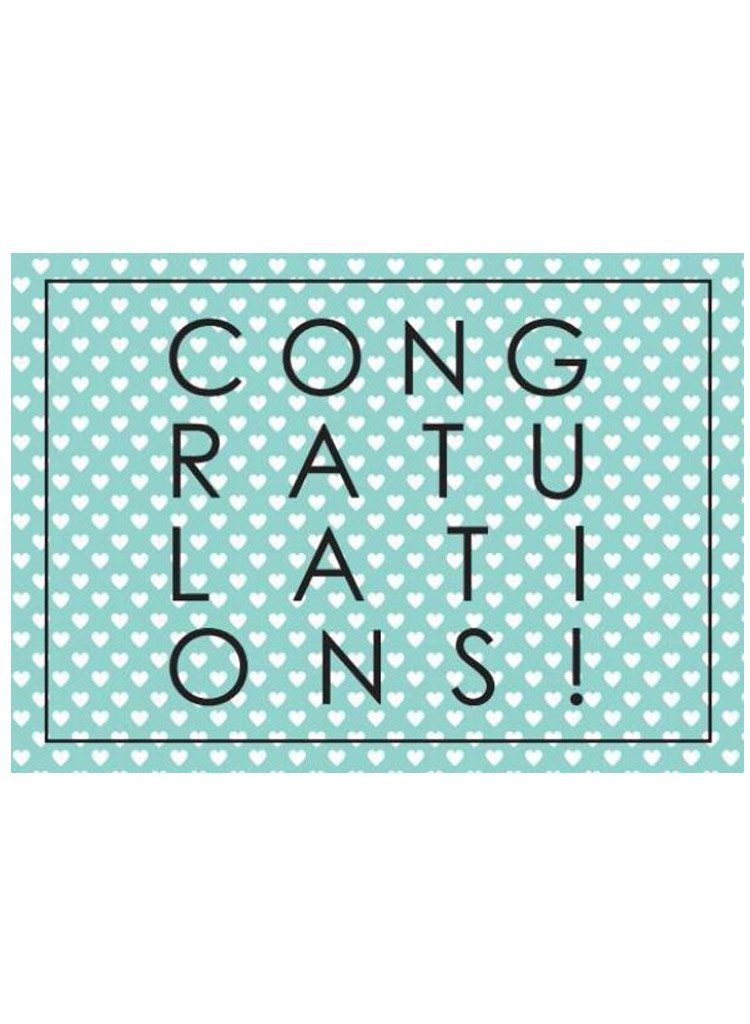 Congratulations, Hearts & Teal - New Baby Card New baby card Little Mouse Baby Clothing & Gifts 