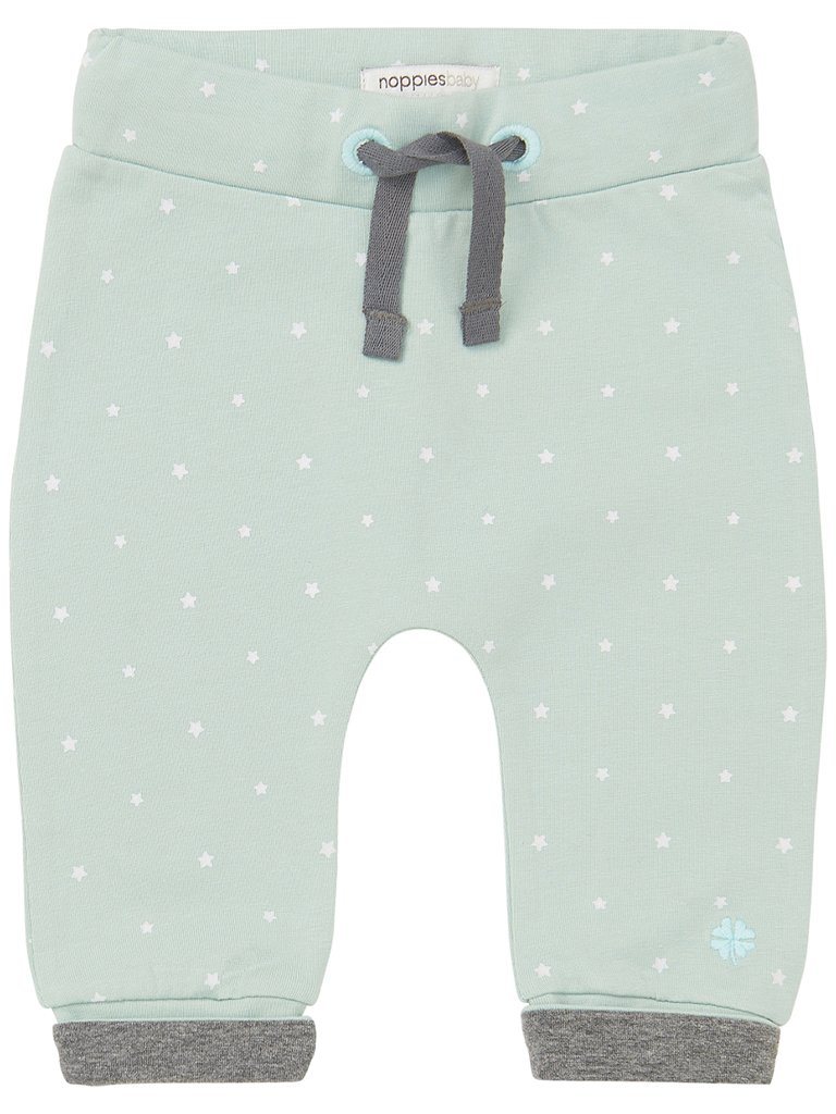 Soft Jersey Trousers - Mint with White Stars Trousers / Leggings Noppies 