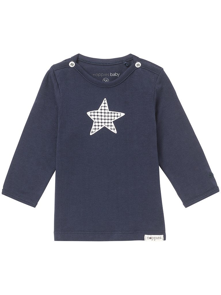 Navy Blue Star Long Sleeve T-Shirt - Organic Top / T-shirt Noppies 