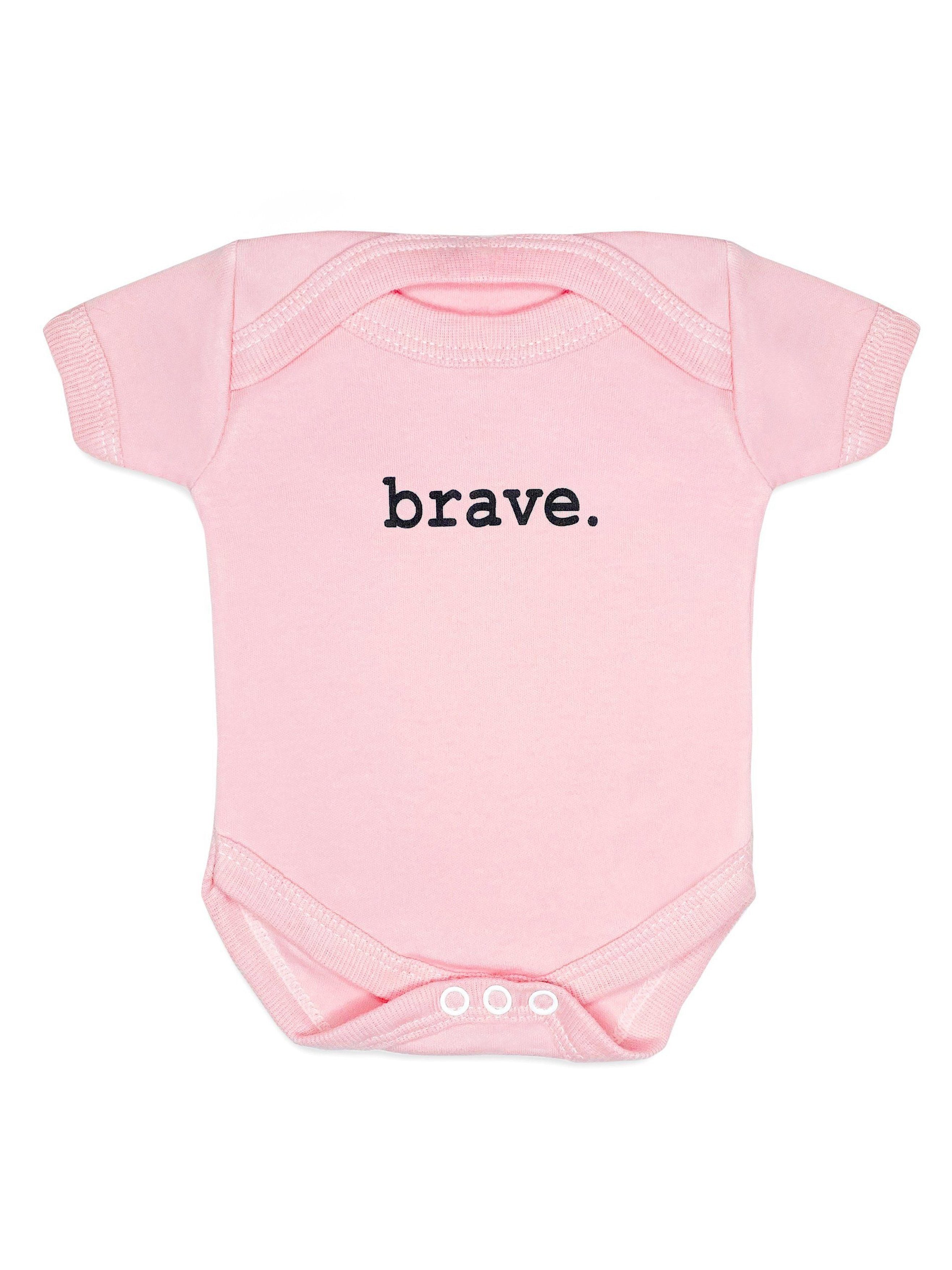 "Brave" Bodysuit - Pink Bodysuit / Vest Little Mouse Baby Clothing & Gifts 