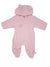 Knitted Tiny Baby Pramsuit With Bunny Ears - Pink Snowsuit / Pramsuit Tiny Baby 