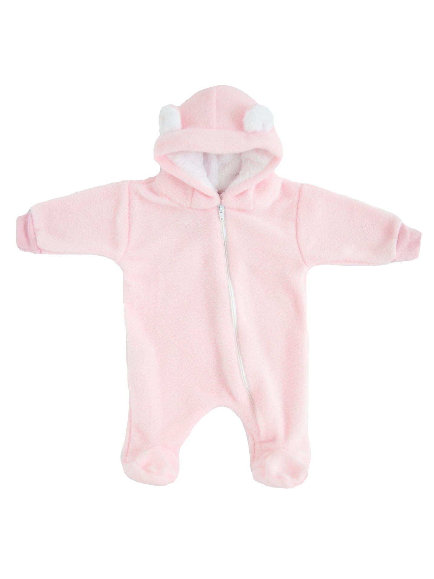 Pink Fleece Pramsuit Snowsuit / Pramsuit Little Lumps 