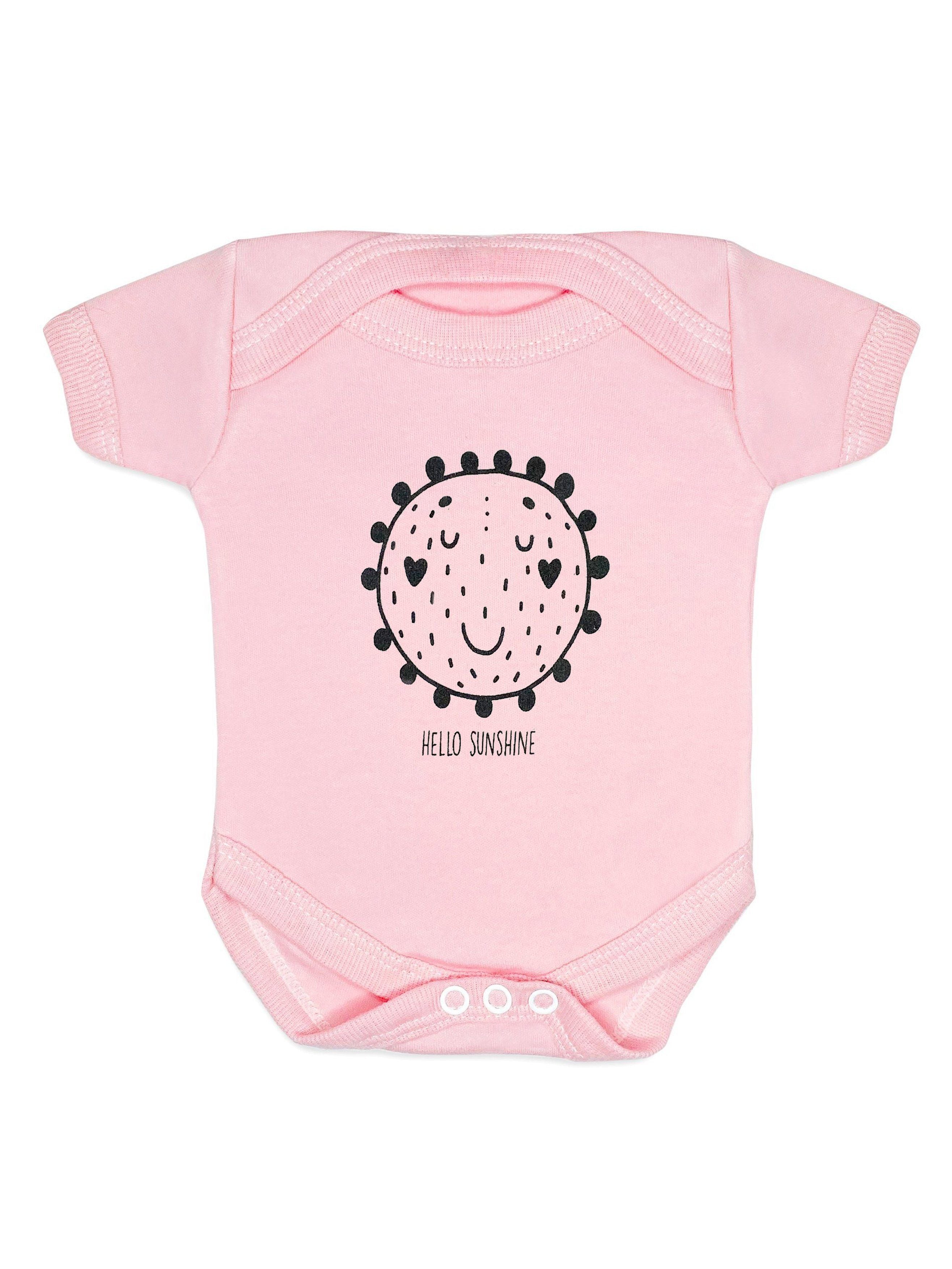 "Hello Sunshine" Bodysuit - Pink Bodysuit / Vest Little Mouse Baby Clothing & Gifts 