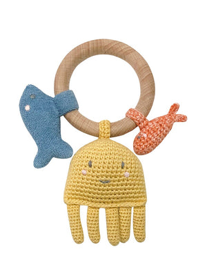 Little Sea Creatures Ring Rattle By Albetta Rattle Albetta UK 