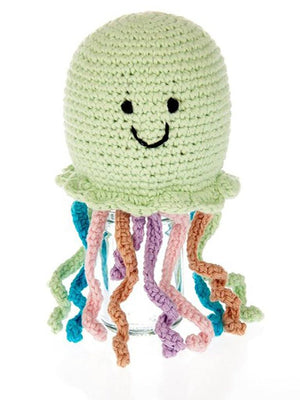 Crochet Jellyfish - Fair Trade Rattle Toy, Pebble Toys Toy Pebble Toys 