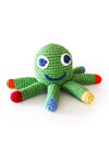 Octopus Crochet Fair Trade Rattle Toy - Green Toy Pebble Toys 