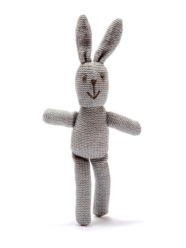 Organic Cotton Grey Bunny Rattle Rattle Best Years 