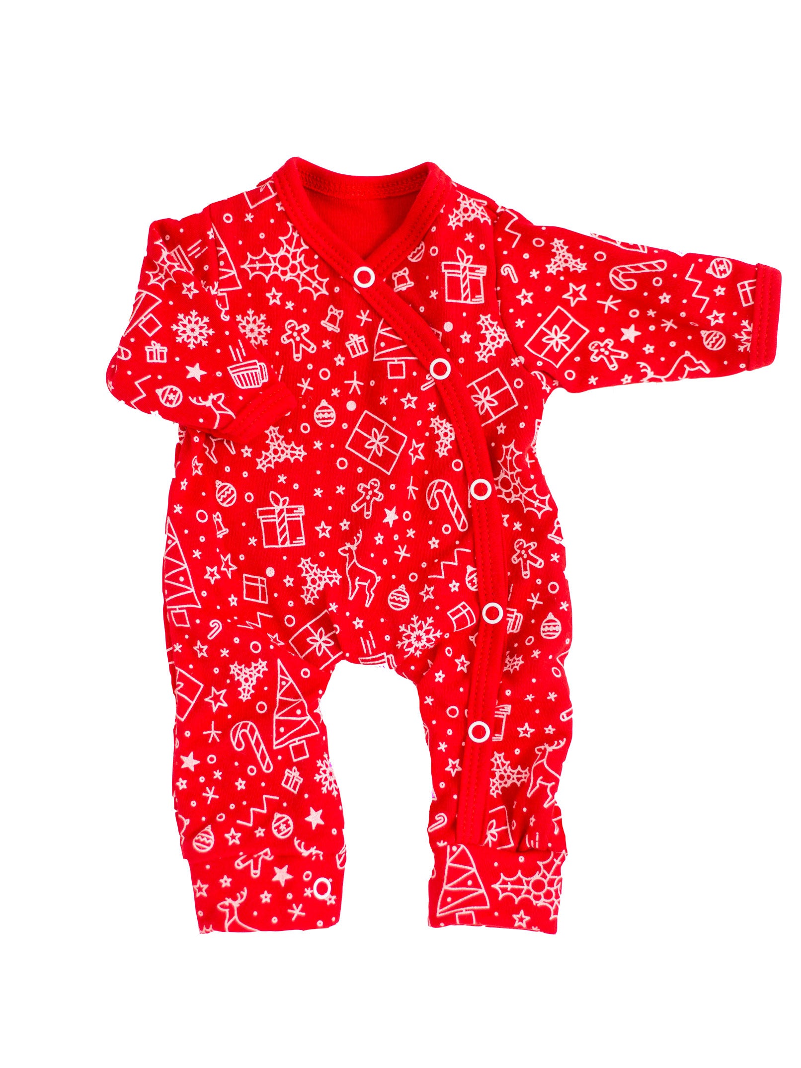 Premature Baby Christmas Sleepsuit, 100% Organic Cotton Sleepsuit / Babygrow Tiny & Small 