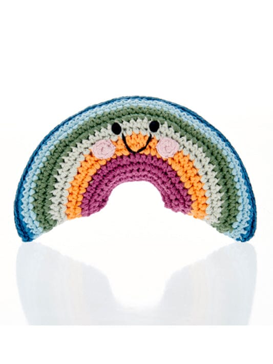 Rainbow Crochet Fair Trade Rattle Toy Rattle Pebble Toys 