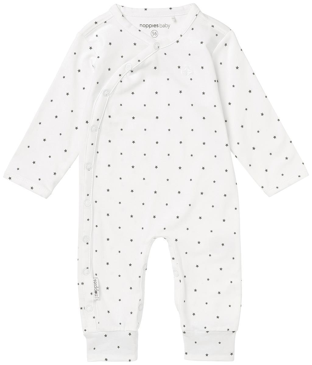 Sleepsuit - White With Star Print Sleepsuit / Babygrow Noppies 