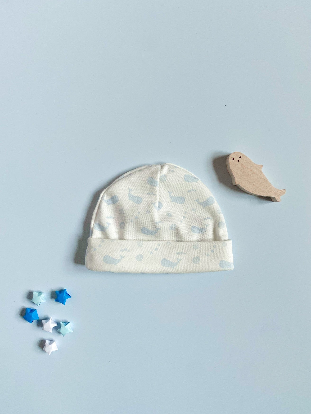 Premature Round Hat, Ocean Blue, Premium 100% Organic Cotton Hat Tiny & Small 