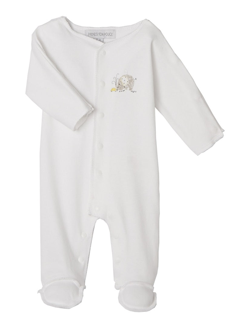 Footed Sleepsuit, Elephant & Turtle Motif Sleepsuit / Babygrow Prends ton Pouce 
