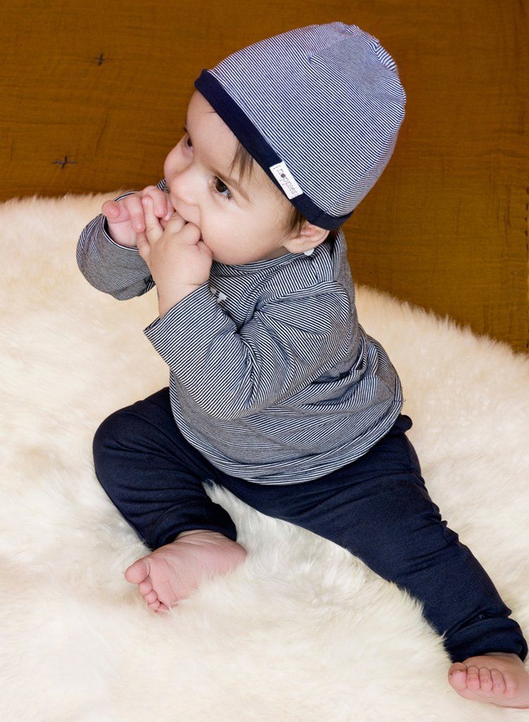 Navy Stripe Hat - Reversible Hat Noppies 