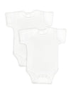 2 Pack - 100% Cotton White Short Sleeved Bodysuits Bodysuit / Vest Soft Touch 