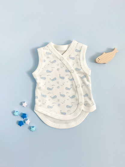 Incubator Vest, Ocean Blue, Premium 100% Organic Cotton (1.5lb-3lb & 3lb-5lb) Bodysuit / Vest Tiny & Small 