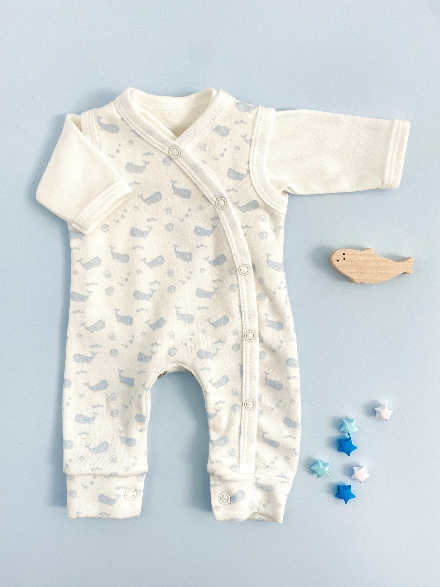 Dungaree & Top Set, Ocean Blue, Premium 100% Organic Cotton Dungaree Tiny & Small 