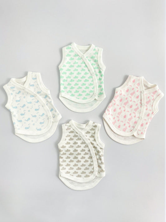 Incubator Vest, Bunny Meadow, Premium 100% Organic Cotton Bodysuit / Vest Tiny & Small 